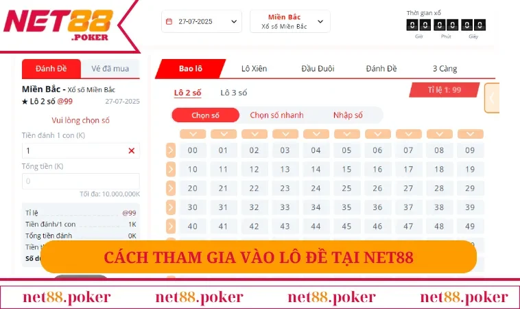 Lô Đề NET88 2 Cách tham gia vào lô đề tại Net88