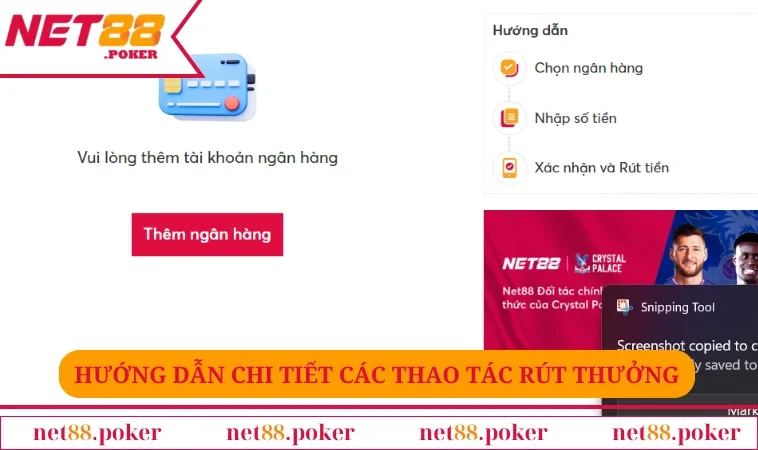 Rút tiền NET88 2 Hướng dẫn chi tiết các thao tác rút thưởng